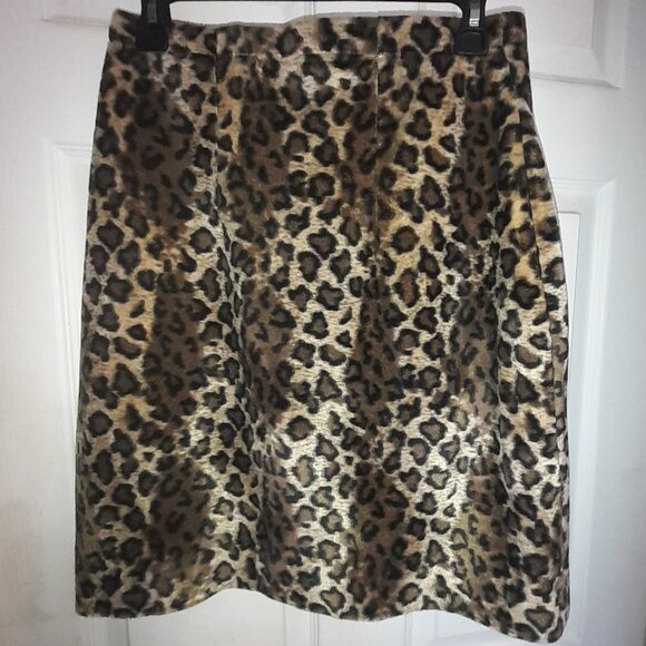 Vintage Handmade Faux Fur Leopard Print Skirt Size Small - Picture 1 of 8